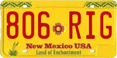 NM license plate 806RIG