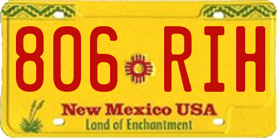 NM license plate 806RIH