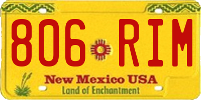 NM license plate 806RIM