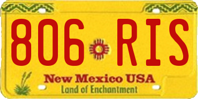 NM license plate 806RIS