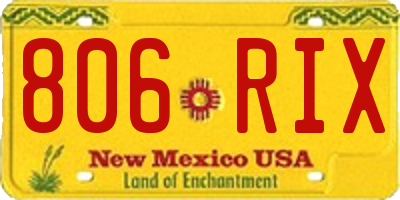 NM license plate 806RIX