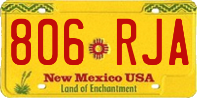 NM license plate 806RJA