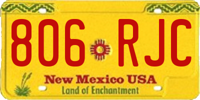 NM license plate 806RJC