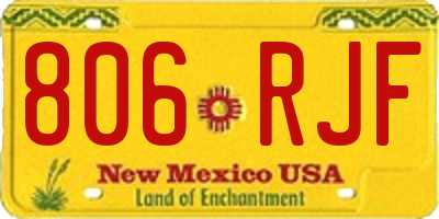 NM license plate 806RJF