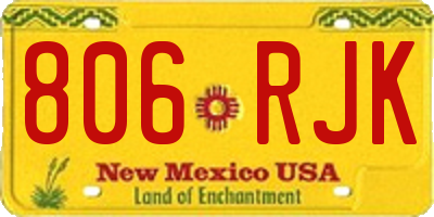 NM license plate 806RJK