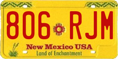 NM license plate 806RJM