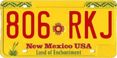 NM license plate 806RKJ