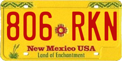 NM license plate 806RKN
