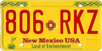 NM license plate 806RKZ