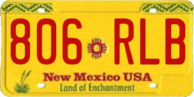 NM license plate 806RLB