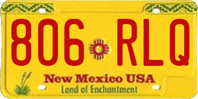 NM license plate 806RLQ