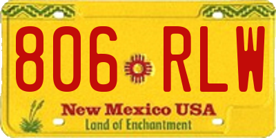 NM license plate 806RLW