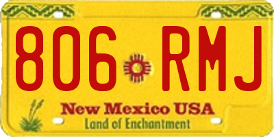NM license plate 806RMJ