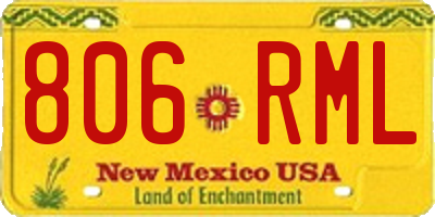 NM license plate 806RML