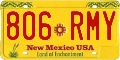 NM license plate 806RMY