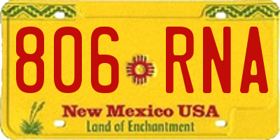 NM license plate 806RNA