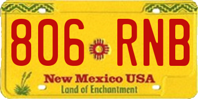 NM license plate 806RNB