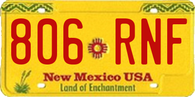 NM license plate 806RNF
