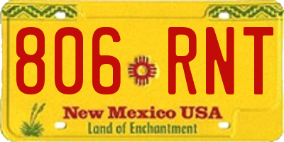 NM license plate 806RNT