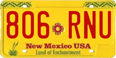 NM license plate 806RNU