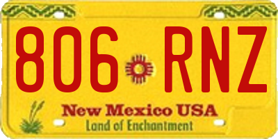 NM license plate 806RNZ