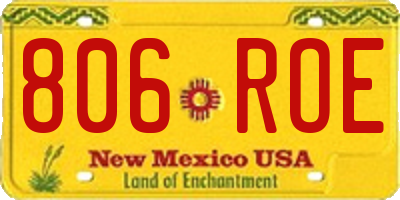 NM license plate 806ROE