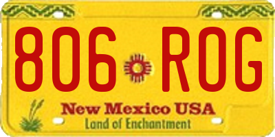 NM license plate 806ROG