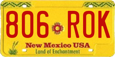 NM license plate 806ROK