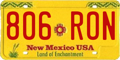 NM license plate 806RON