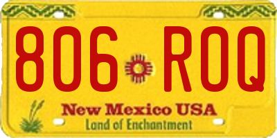 NM license plate 806ROQ