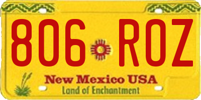 NM license plate 806ROZ