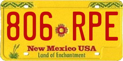 NM license plate 806RPE