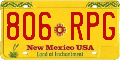 NM license plate 806RPG