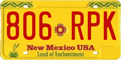 NM license plate 806RPK
