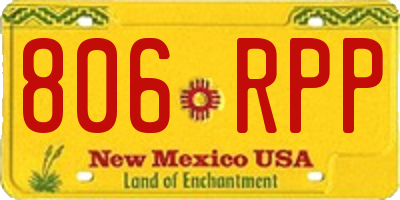 NM license plate 806RPP