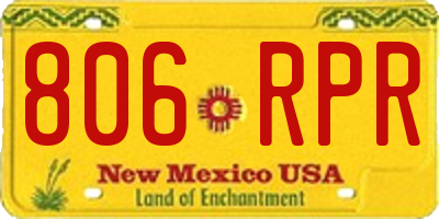 NM license plate 806RPR