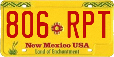 NM license plate 806RPT
