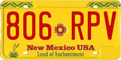 NM license plate 806RPV