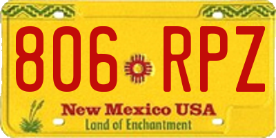 NM license plate 806RPZ
