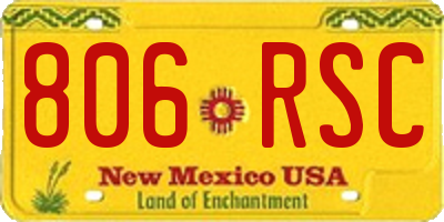 NM license plate 806RSC