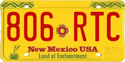 NM license plate 806RTC