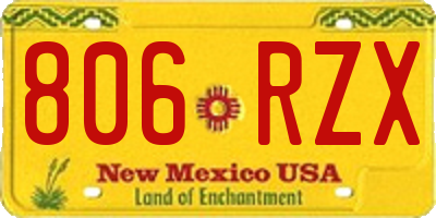 NM license plate 806RZX