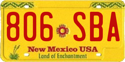 NM license plate 806SBA