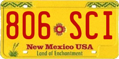 NM license plate 806SCI