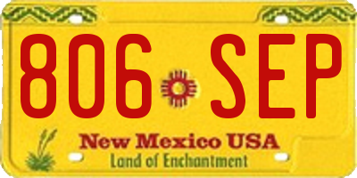 NM license plate 806SEP