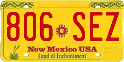 NM license plate 806SEZ