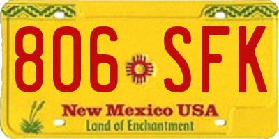 NM license plate 806SFK