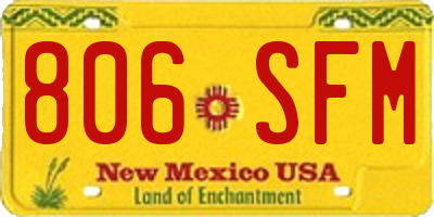 NM license plate 806SFM