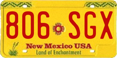NM license plate 806SGX