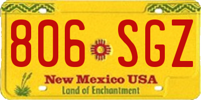 NM license plate 806SGZ